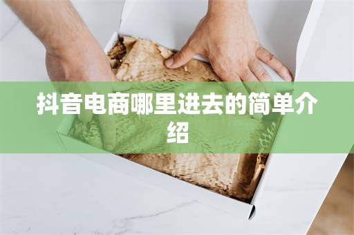 抖音电商哪里进去的简单介绍