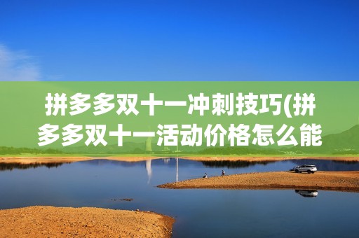 拼多多双十一冲刺技巧(拼多多双十一活动价格怎么能报高一点?)