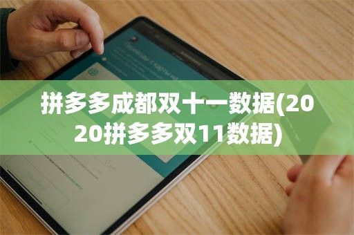 拼多多成都双十一数据(2020拼多多双11数据)