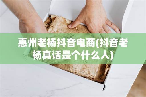 惠州老杨抖音电商(抖音老杨真话是个什么人)