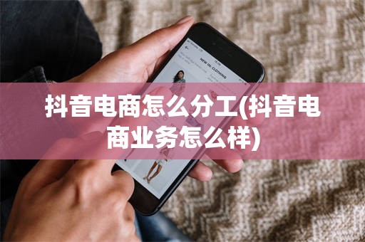 抖音电商怎么分工(抖音电商业务怎么样)